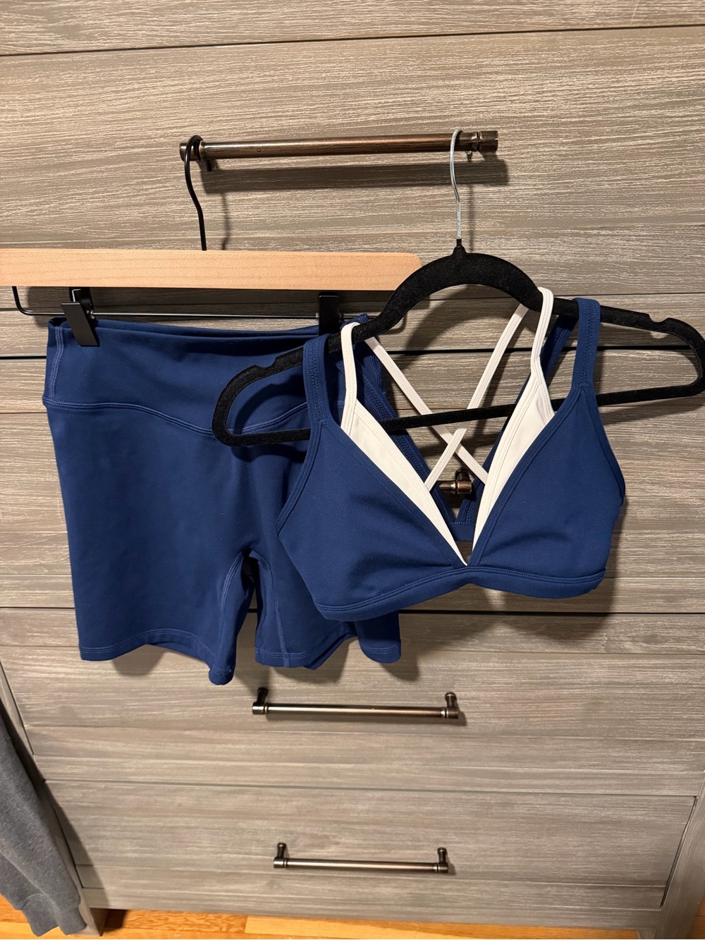 Liaison the label navy and blue set. Pulse bra and bridge shorts. Both size med